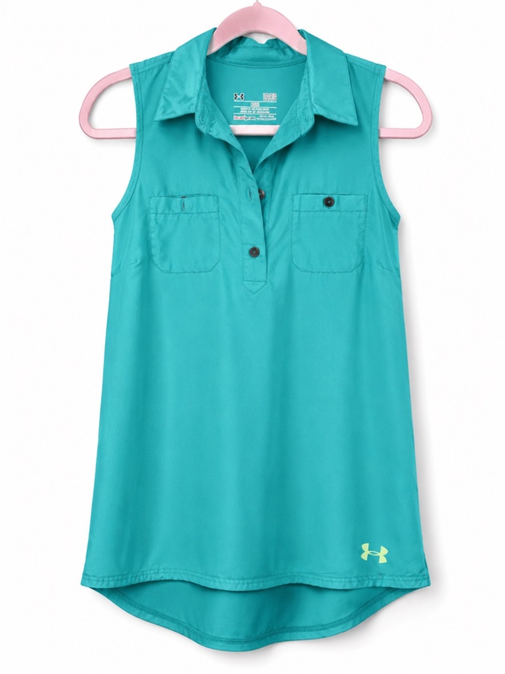 Under Armour Teal Sleeveless Polo Tank Top